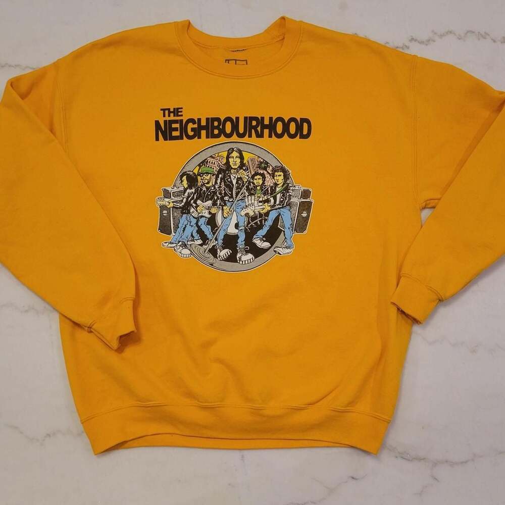 The Neighbourhood Band Tour Crewneck Sweatshirt Gold Yellow